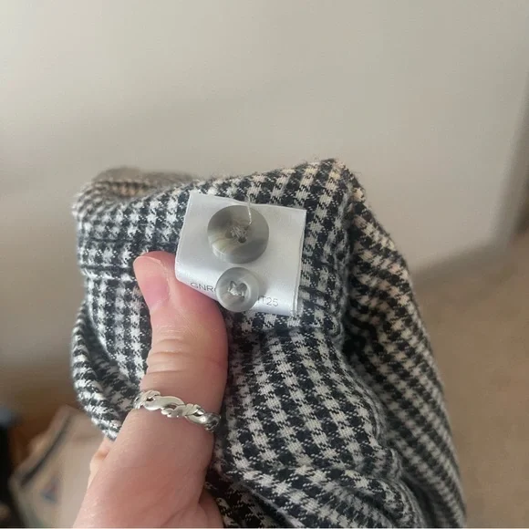 Casuals heavy cotton flannel Houndstooth button down shirt medium - Picture 2 of 11